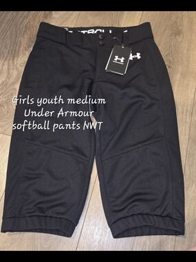 Under Armour Black Girls Softball Shorts - Youth